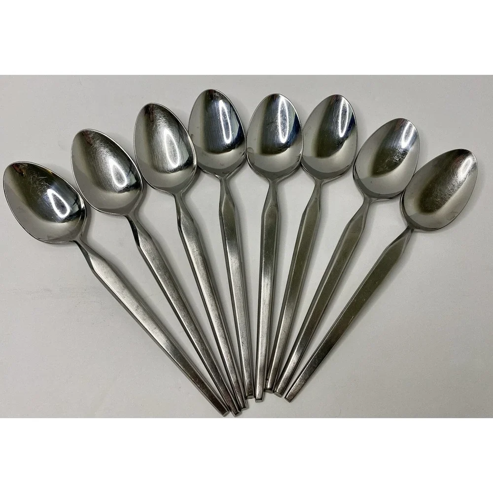 Stanley Roberts RAVENNA Soup Spoons Stainless SRI Flatware Lot Of 8